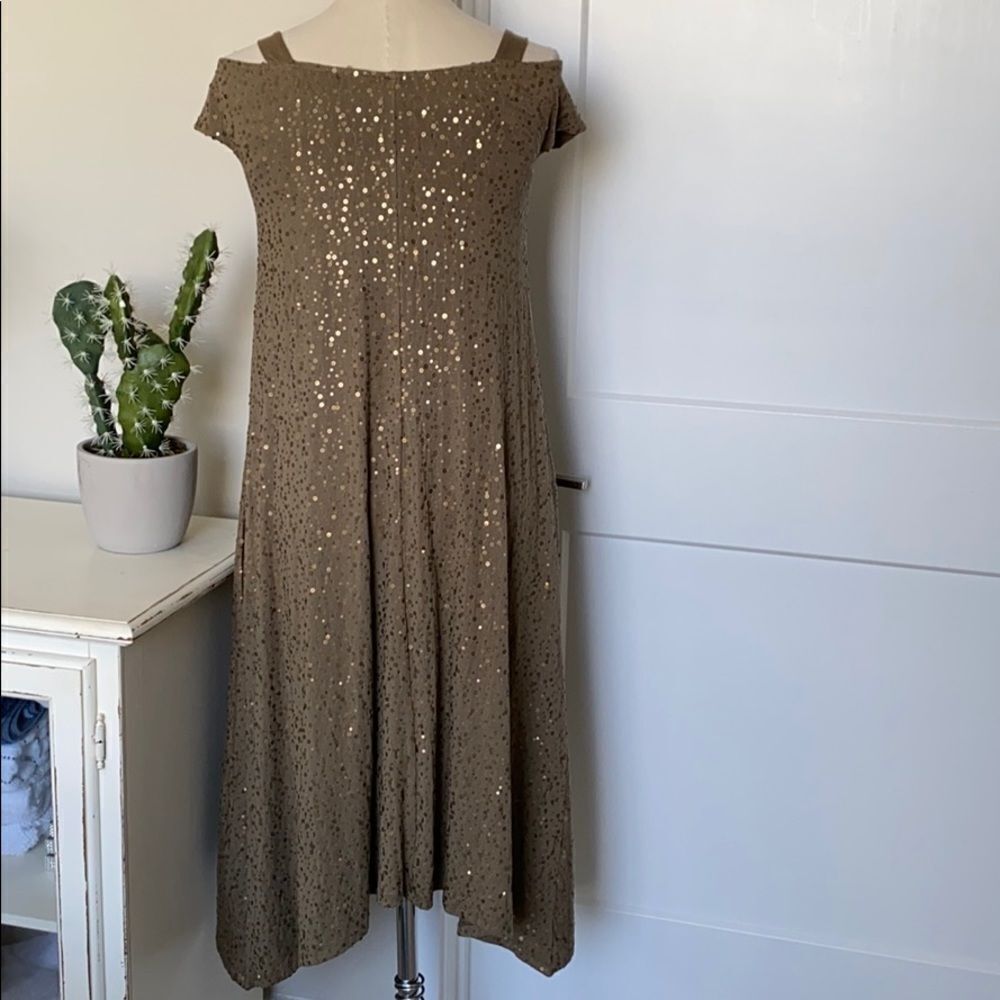 Isabella Oliver Khaki Sequin Off Shoulder Evening Marernity Party Dress Size 0 - Picture 4 of 10